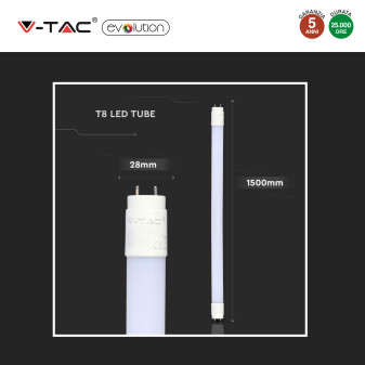 V-Tac Evolution VT-1615 Tubo LED SMD Nano Plastic T8 G13 15W