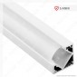 V-Tac VT-8114W Profilo Angolare in Alluminio Bianco per Strisce LED a Superficie con Copertura Opaca 2 metri - SKU 3364